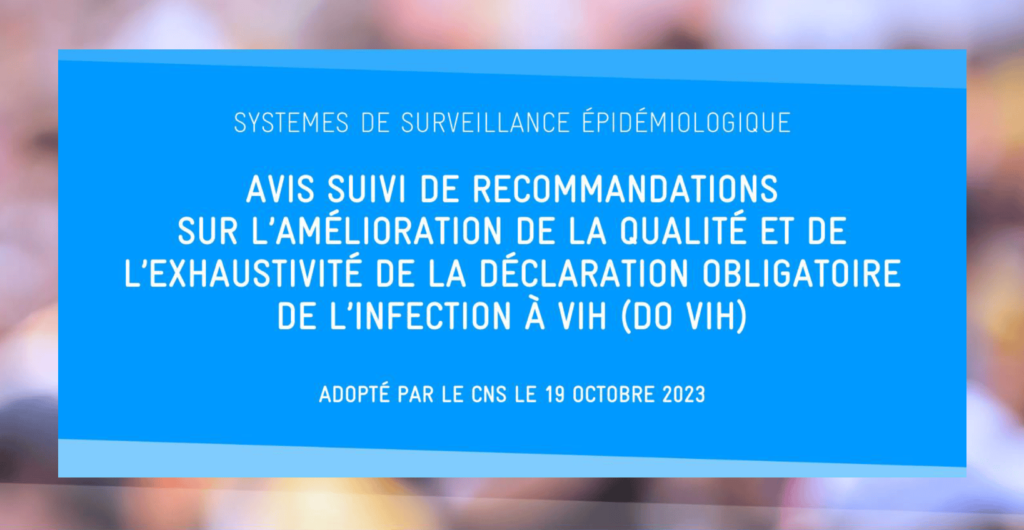 Couverture de l'Avis suivi de recommandations sur l'amélioration de la qualité et de l'exhaustivité de la déclaration obligatoire de l'infection à VIH (DO VIH)