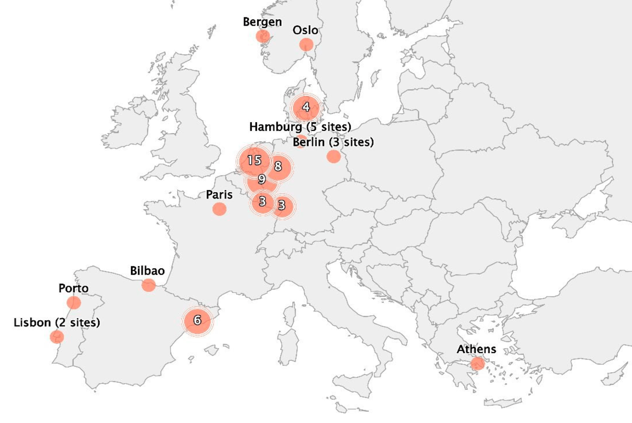 Implantation et nombre de espaces de consommation supervisée dans l’Union
européenne (2023)